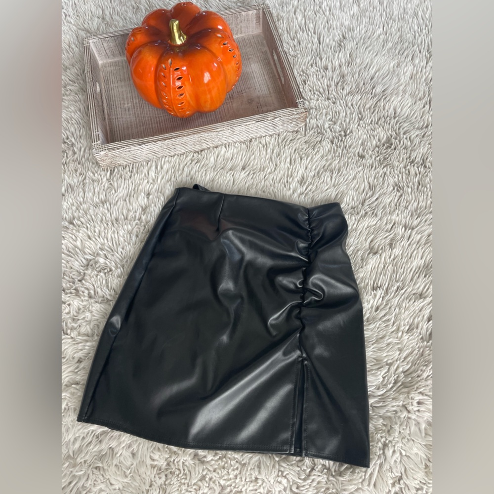 Windsor Black Faux Mini Skirt